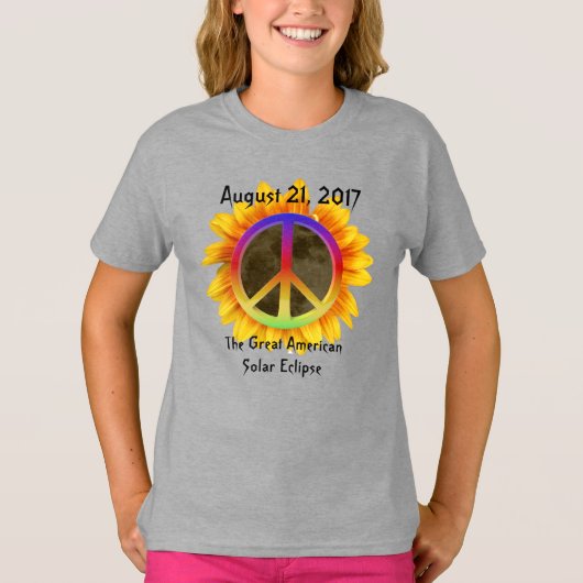 2017 Zonnebloem, zonnebloem en vredessymbool T-shirt (Voorkant)
