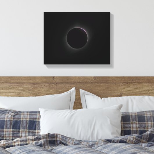 2017 Zonsverduistering - Chromosfeer Canvas Afdruk (Insitu (Slaapkamer))