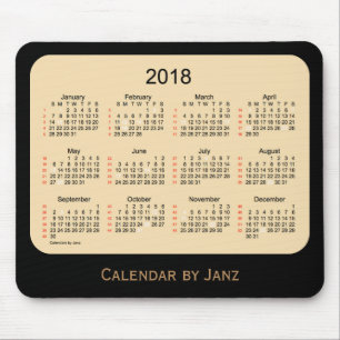 2018 2018 52 weken zwarte Wheat Calendar, gepublic Muismat