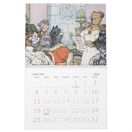2018 - 2019 Gekke katten Kalender (Jan 2026)