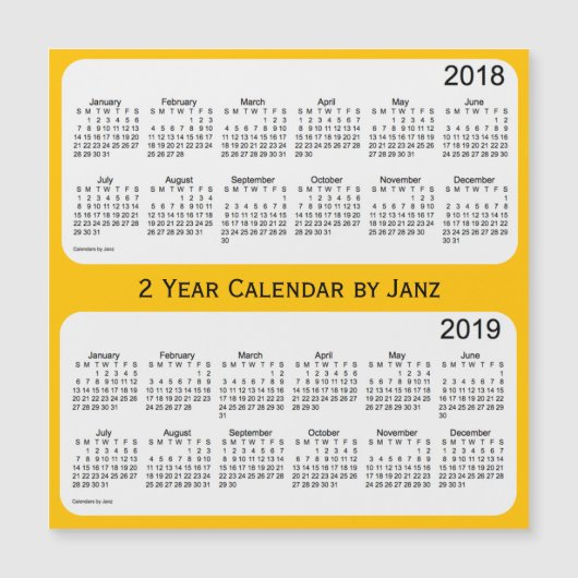 2018-2019 Gouden 2 Jaar Kalender van Janz (Voorkant)