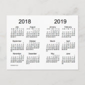 2018-2019 Schooljaar Mini Kalender door Janz Briefkaart (Voorkant)