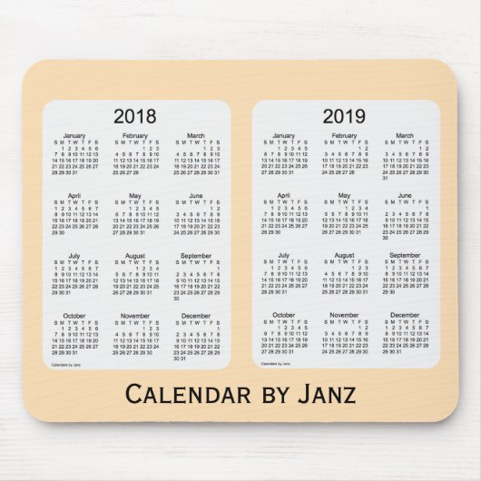 2018-2019 Wheat Calendar van Janz Mousepad Muismat (Voorkant)