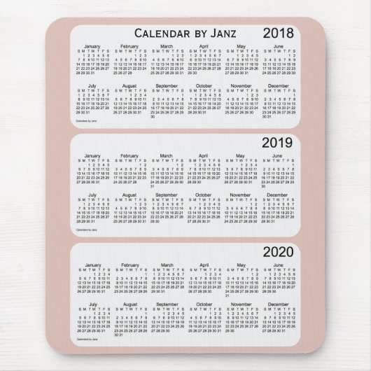 2018-2020 Thistle Calendar van Janz Muismat (Voorkant)