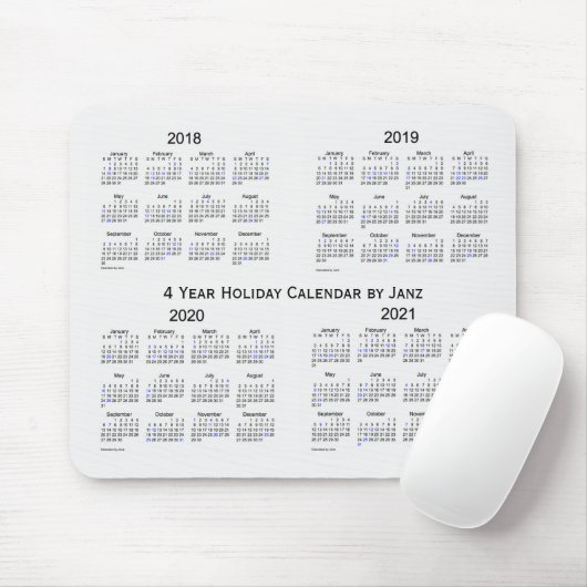 2018-2021 Agenda van Janz voor een rookvakantie Muismat (Met muis)