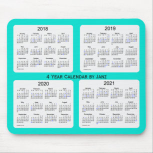 2018-2021 Agenda van Turquoise Holiday van Janz Muismat