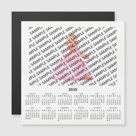2018 Aangepaste jaarlijkse Photo Calendar Magnet C (Voorkant / Achterkant)