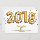 2018 AFSTUDEERFEEST Gouden Confetti Ballonnen Kaart (Voorkant)