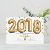2018 AFSTUDEERFEEST Gouden Confetti Ballonnen Kaart (Staand voorkant)