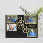 2018 Afstuderen Klasse van Quad Foto Zwart Kaart (Staand voorkant)