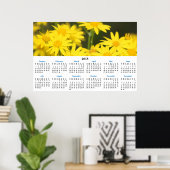 2018 Agenda Gouden Wilde Bloemen Foto Poster (Thuiskantoor)