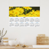 2018 Agenda Gouden Wilde Bloemen Foto Poster (Keuken)
