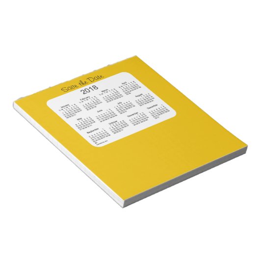 2018 Agenda Save the Date Gold Notitieblok (Schuin)