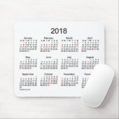 2018 Agenda voor zwarte en witte feestdag van Janz Muismat (Met muis)