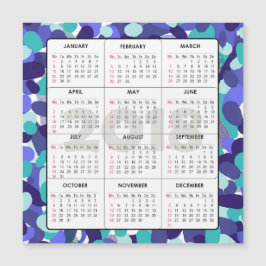 2018 Calendar Square Magnetic Blue Stippen