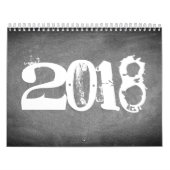 2018 Chalkboard - Agenda zwart-wit Kalender (Hoes)