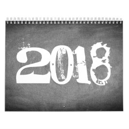 2018 Chalkboard - Agenda zwart-wit Kalender
