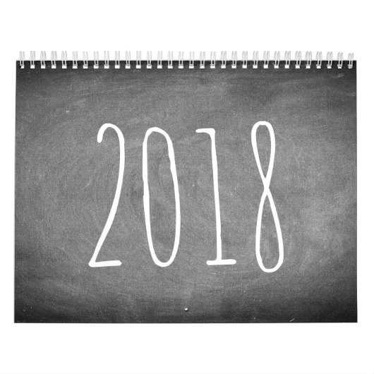 2018 Chalkboard - Agenda zwart-wit Kalender (Hoes)