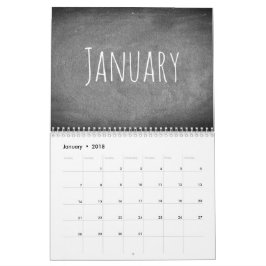 2018 Chalkboard - Agenda zwart-wit Kalender
