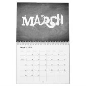 2018 Chalkboard - Agenda zwart-wit Kalender (Mar 2026)