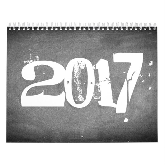 2018 Chalkboard - Agenda zwart-wit Kalender (Hoes)