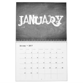2018 Chalkboard - Agenda zwart-wit Kalender