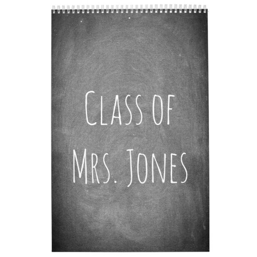 2018 Chalkboard leraar agenda zwart-wittekst Kalender (Hoes)