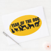 2018 Chinees Nieuwjaar van de Ovaal sticker (Envelop)