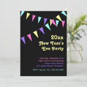 2018 Colorful Bunting nieuwjaarsuitnodiging Kaart (Staand voorkant)