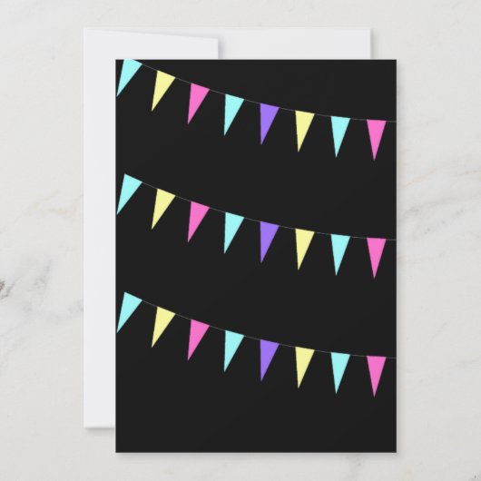 2018 Colorful Bunting nieuwjaarsuitnodiging Kaart (Achterkant)
