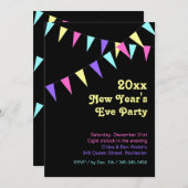 2018 Colorful Bunting nieuwjaarsuitnodiging Kaart (Voorkant / Achterkant)