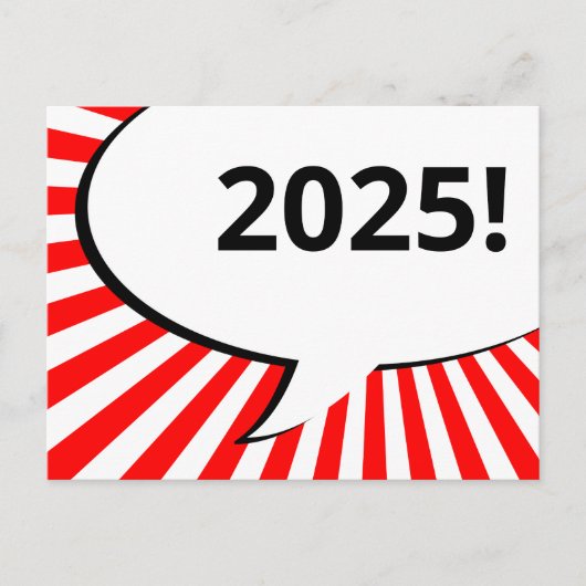 2018 comic bubble briefkaart (Voorkant)