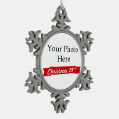 2018 ~ Creëer Uw eigen foto Tin Sneeuwvlok Ornament (Links)