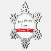 2018 ~ Creëer Uw eigen foto Tin Sneeuwvlok Ornament (Rechts)