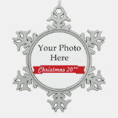 2018 ~ Creëer Uw eigen foto Tin Sneeuwvlok Ornament (Voorkant)