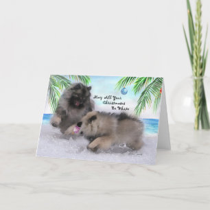 2018 de Kerstkaart van Keeshond van collectoren #2 Feestdagen Kaart