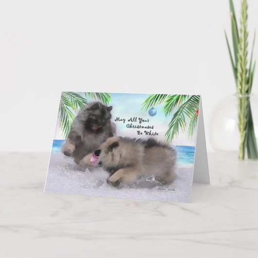 2018 de Kerstkaart van Keeshond van collectoren #2 Feestdagen Kaart (Voorkant)