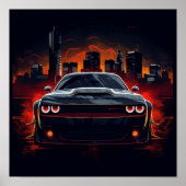 2018 Dodge Challenger SRT Demon Sports Car Poster (Voorkant)