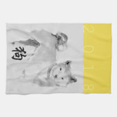 2018 Dog Chinese nieuwjaarspreuk Symbool Zodiac K  Theedoek (Horizontaal)