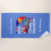 2018 Familie Vacation Cruise Grafisch Gepersonalis Strandlaken (Voorkant)