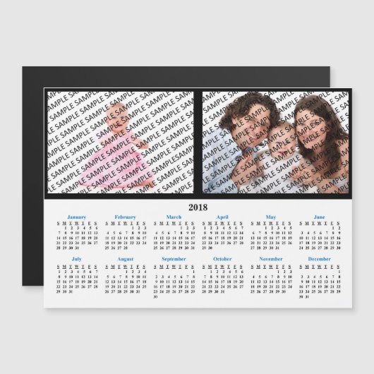 2018 Familieportret Aangepaste Kalender Magnet (Voorkant / Achterkant)