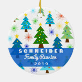 2018 Familiereünie Kerstboom Keepsake Gift Keramisch Ornament (Achterkant)