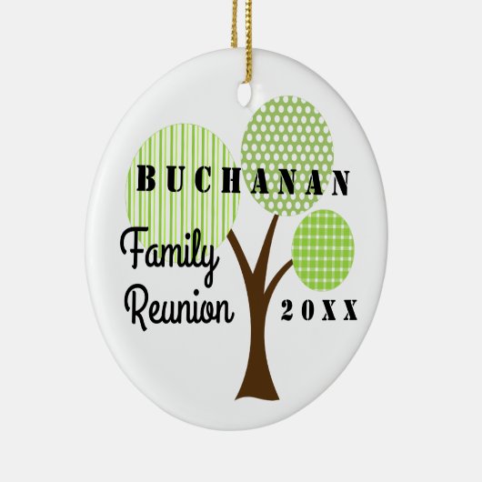 2018 Familiereünie Whimsical Tree Kerstcadeau Keramisch Ornament (Rechts)