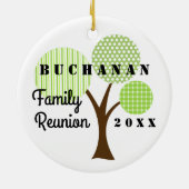 2018 Familiereünie Whimsical Tree Kerstcadeau Keramisch Ornament (Achterkant)
