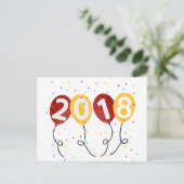 2018 Fijne nieuwjaarsfeest op de ballonnen Briefkaart (Staand voorkant)
