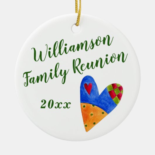 2018 Folk Familie Reünie Souvenir Kerstcadeau Keramisch Ornament (Voorkant)
