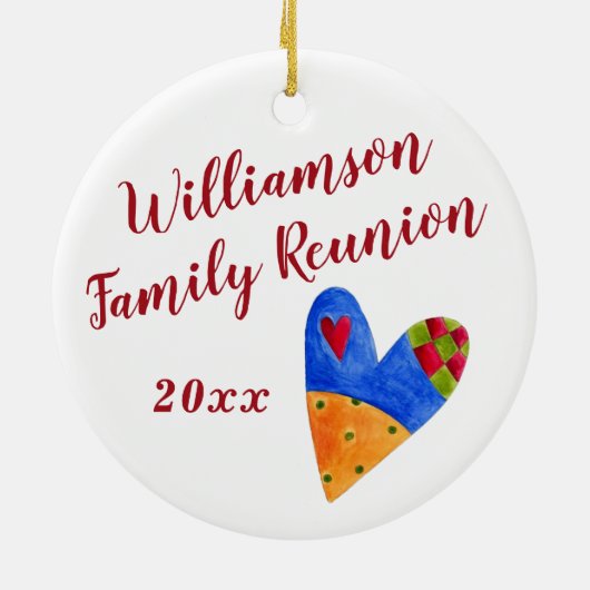 2018 Folk Familie Reünie Souvenir Kerstcadeau Keramisch Ornament (Achterkant)