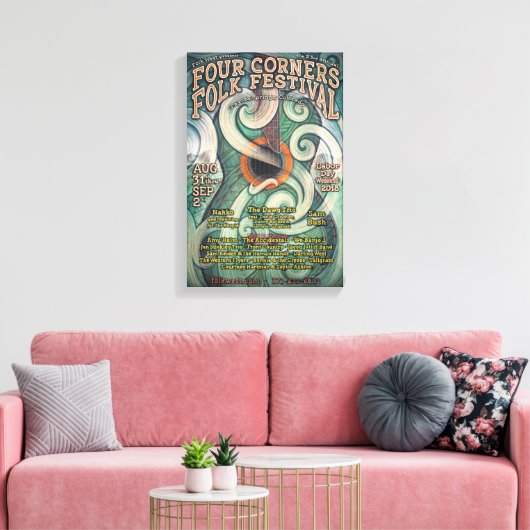 2018 Four Corners Folk Festival Event Poster Canvas Afdruk (Insitu (Woonkamer))