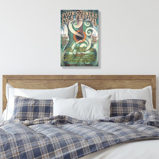 2018 Four Corners Folk Festival Event Poster Canvas Afdruk (Insitu (Slaapkamer))