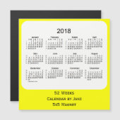 2018 Geel 52-wekenkalender door Janz (Voorkant / Achterkant)